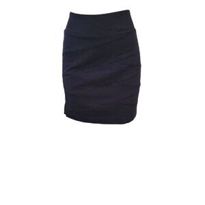 Soulmates Dark Blue Straight Pull On Pencil Midi Skirt